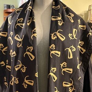 Black Scarf  jacketwith Gold Script Motif